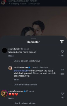 Komentar Steffi Zamora (instagram)